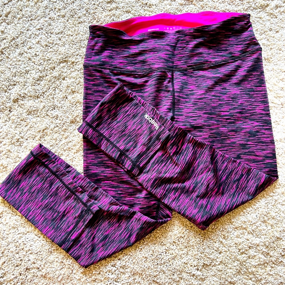 Small Reebok Pink and Black leggings for women